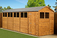 Empire Modular Apex 6x20 dipped treated tongue and groove wooden garden shed windows (6' x 20' / 6ft x 20ft) (6x20)