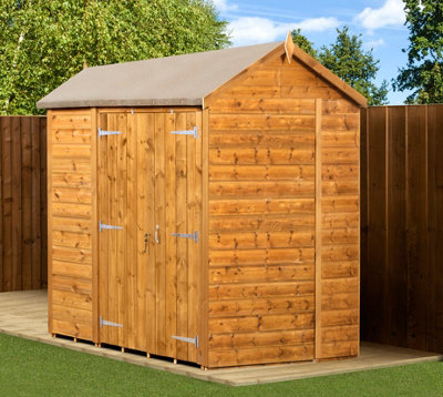 Empire Modular Apex 6x6 dipped treated tongue and groove wooden garden shed double door (6' x 6' / 6ft x 6ft) (6x6)