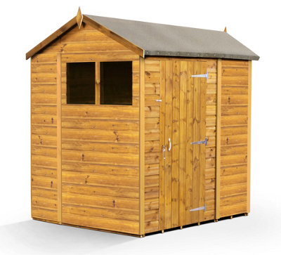 Empire Modular Apex 6x6 Windows dipped treated tongue and groove wooden garden shed (6' x 6' / 6ft x 6ft) (6x6)