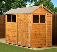 Empire Modular Apex 6x8 dipped treated tongue and groove wooden garden shed double door windows (6' x 8' / 6ft x 8) (6x8)