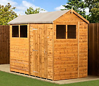 Empire Modular Apex 6x8 dipped treated tongue and groove wooden garden shed windows (6' x 8' / 6ft x 8) (6x8)