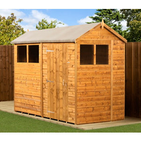 Empire Modular Apex 6x8 dipped treated tongue and groove wooden garden shed windows (6' x 8' / 6ft x 8) (6x8)