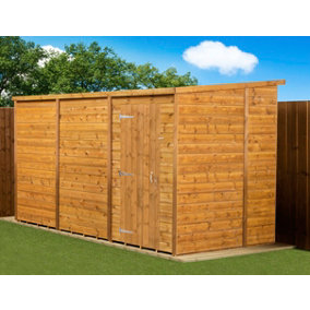 Empire Modular Pent 12x6 dipped pressure treated tongue and groove wooden garden shed single door  (12' x 6' / 12ft x 6ft) (12x6)