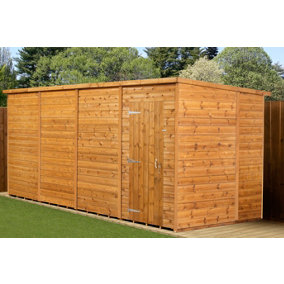 Empire Modular Pent 16x6 dipped treated tongue and groove wooden garden shed single door no windows (16' x 6' / 16ft x 6ft) (16x6)