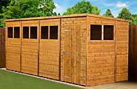 Empire Modular Pent 16x6 dipped treated tongue and groove wooden garden shed windows (16' x 6' / 16ft x 6ft) (16x6)