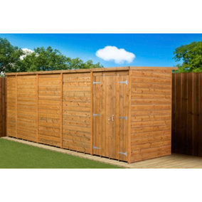 Empire Modular Pent 18x4  dipped treated tongue and groove wooden garden shed double door  (18' x 4' / 18ft x 4ft) (18x4)