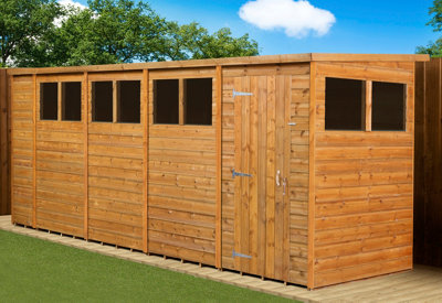 Empire Modular Pent 18x4 Dipped Treated Tongue And Groove Wooden Garden 