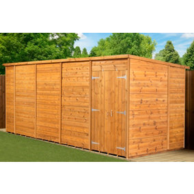 Empire Modular Pent 18x6  dipped treated tongue and groove wooden garden shed double door (18' x 6' / 18ft x 6ft) (18x6)
