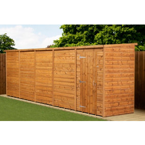 Empire Modular Pent 20x4 dipped treated tongue and groove wooden garden shed single door no windows (20' x 4' / 20ft x 4ft) (20x4)