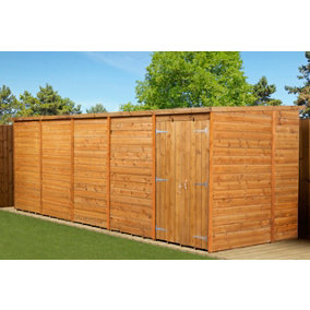 Empire Modular Pent 20x6 dipped treated tongue and groove wooden garden shed double door (20' x 6' / 20ft x 6ft) (20x6)