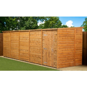 Empire Modular Pent 20x6 dipped treated tongue and groove wooden garden shed single door  (20' x 6' / 20ft x 6ft) (20x6)