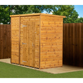 Empire Modular Pent 6x4 dipped treated tongue and groove wooden garden shed Single Door No Windows (6' x 4' / 6ft x 4ft) (6x4)