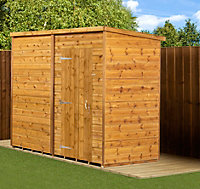 Empire Modular Pent 8x4 dipped treated tongue and groove wooden garden shed single door  (8' x 4' / 8ft x 4ft) (8x4)