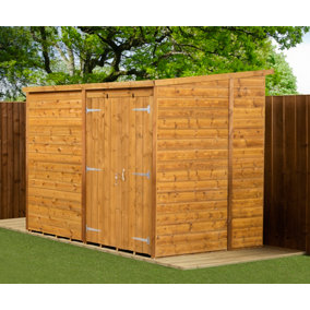 Empire Modular Pent 8x6  dipped treated tongue and groove wooden garden shed double door (8' x 6' / 8ft x 6ft) (8x6)