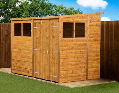 Empire Modular Pent 8x6 Dipped Treated Tongue And Groove Wooden Garden 