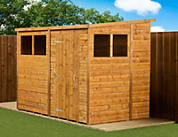 Empire Modular Pent 8x6 dipped treated tongue and groove wooden garden shed with windows (8' x 6' / 8ft x 6ft) (8x6)