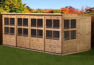 Empire Pent Potting Shed 16x8 Single Door