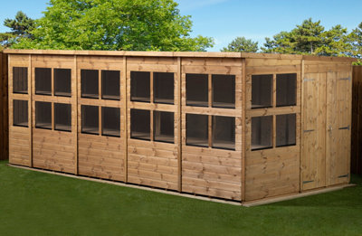 Empire Pent Potting Shed 18x8 Double Door