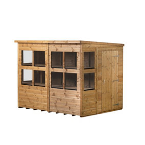 Empire Pent Potting Shed 8x6 Single Door dipped treated tongue and groove wooden garden shed (8' x 6' / 8ft x 6ft) (8x6)