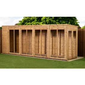 Empire Pent Summerhouse 18X4 dipped treated tongue and groove wooden garden shed double door (8' x 4' / 8ft x 4ft) (8x4)