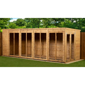 Empire Pent Summerhouse 18X6 dipped treated tongue and groove wooden garden shed double door  (18' x 6' / 18ft x 6ft) (18x6)