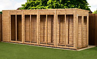 Empire Pent Summerhouse 20X4 dipped treated tongue and groove wooden garden shed double door (20' x 4' / 20ft x 4ft) (20x4)