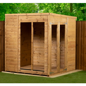 Empire Pent Summerhouse Shiplap 6X6 double treated tongue and groove wooden garden shed (6' x 6' / 6ft x 6ft) (6x6)