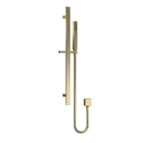Empire Rectangular Slider Rail Kit with Outlet Elbow - Brushed Brass - Balterley