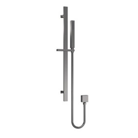 Empire Rectangular Slider Rail Kit with Outlet Elbow - Brushed Pewter - Balterley