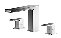 Empire Square Deck Mounted 3 Tap Hole Bath Filler Tap - Chrome - Balterley