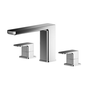 Empire Square Deck Mounted 3 Tap Hole Bath Filler Tap - Chrome - Balterley