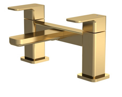 Empire Square Deck Mounted Bath Filler Tap - Brushed Brass - Balterley