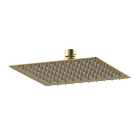 Empire Square Fixed Head, 200mm - Brushed Brass - Balterley
