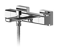 Empire Square Wall Mount Thermostatic Bath Shower Mixer Bar Valve Tap (Kit Not Included) - Chrome - Balterley