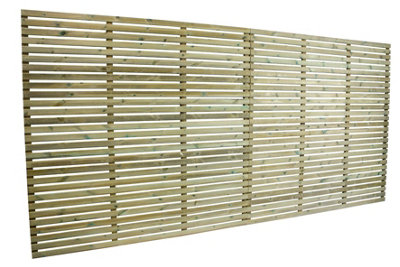 Empire Venetian slatted pressure treated fence panels 6ft x 6ft  (pack of 3)