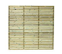Empire Venetian slatted pressure treated fence panels 6ft x 6ft  (pack of 4)