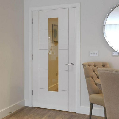 Emral White Glazed Internal Door - Finished