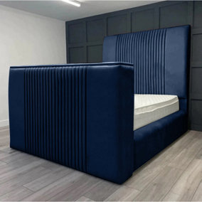 Emri Plush Velvet Blue TV Bed Frame