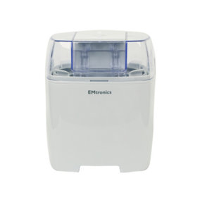 EMtronics 1.5L Electric Ice Cream Maker Machine with Non-Stick Bowl - White