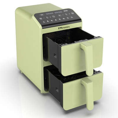 EMtronics 10L Stack Dual Air Fryer - Sage Green
