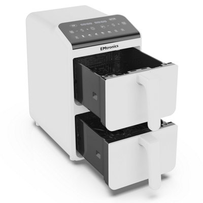 EMtronics 10L Stack Dual Air Fryer - White