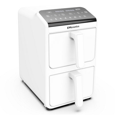 EMtronics 10L Stack Dual Air Fryer - White
