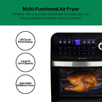 EMtronics 12L Air Fryer Oven Combi Digital with Timer - Black