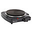 EMtronics 1500W Portable Hob Hot Plate with Temperature Control - Black