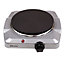 EMtronics 1500W Portable Hob Hot Plate with Temperature Control - Silver