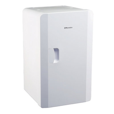 EMtronics 16L Compact Mini Cooler Fridge with Built-in 12V Power - White