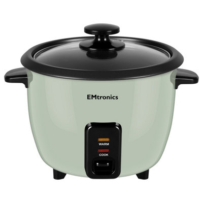 EMtronics 1L Rice Cooker, Non-Stick Pot & Vegetable Steamer Tray - Sage ...