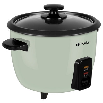 EMtronics 1L Rice Cooker, Non-Stick Pot & Vegetable Steamer Tray - Sage ...