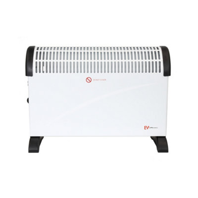 EMtronics 2KW Convector Heater Radiator with 3 Setting Adjustable Thermostat - White