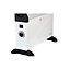 EMtronics 2KW Convector Heater Radiator with 3 Setting Adjustable Thermostat - White